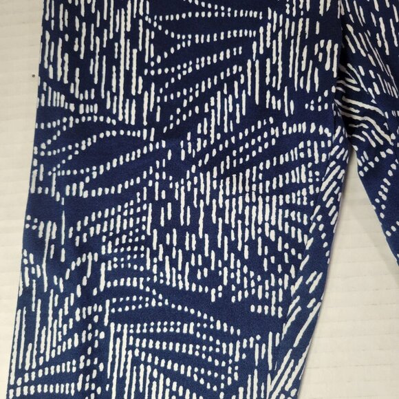 Cuddl Duds Women Blue & White Floral Patterned Stretch Leggings Size S - Picture 2 of 7